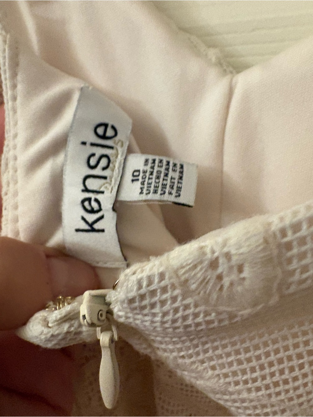 Kensie Cream Lace Midi Dress with Ruffle Front - Picture 2 of 4